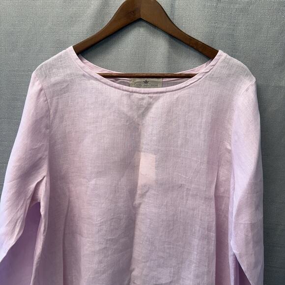 Crown Linen Designs Tunic Top Womens Size M Pink Charlotte Euro Lagenlook NWT - Picture 2 of 8